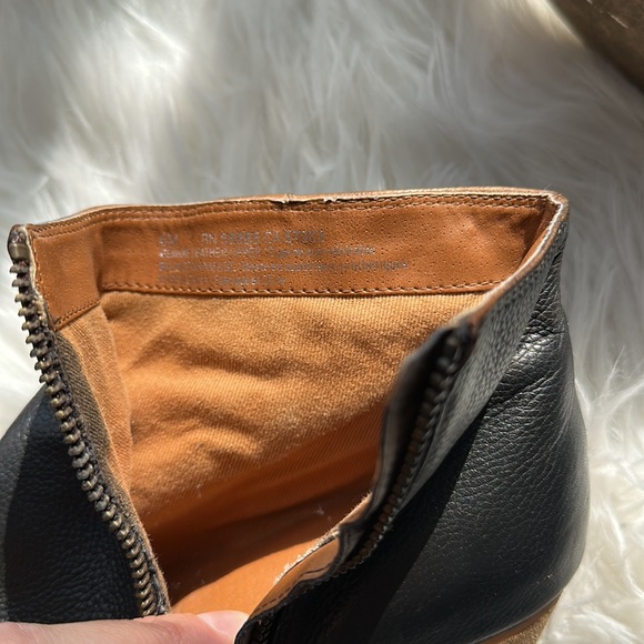 BP Nordstrom Trolley Lance Leather Zip Wood Heel Booties 6 - Picture 5 of 5